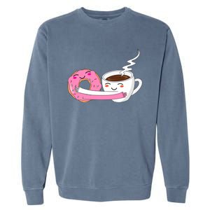 Super Cute Coffee And Donut Valentines Day Gift Garment-Dyed Sweatshirt