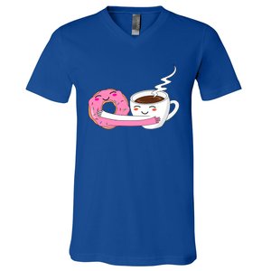 Super Cute Coffee And Donut Valentines Day Gift V-Neck T-Shirt