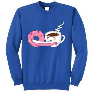 Super Cute Coffee And Donut Valentines Day Gift Tall Sweatshirt