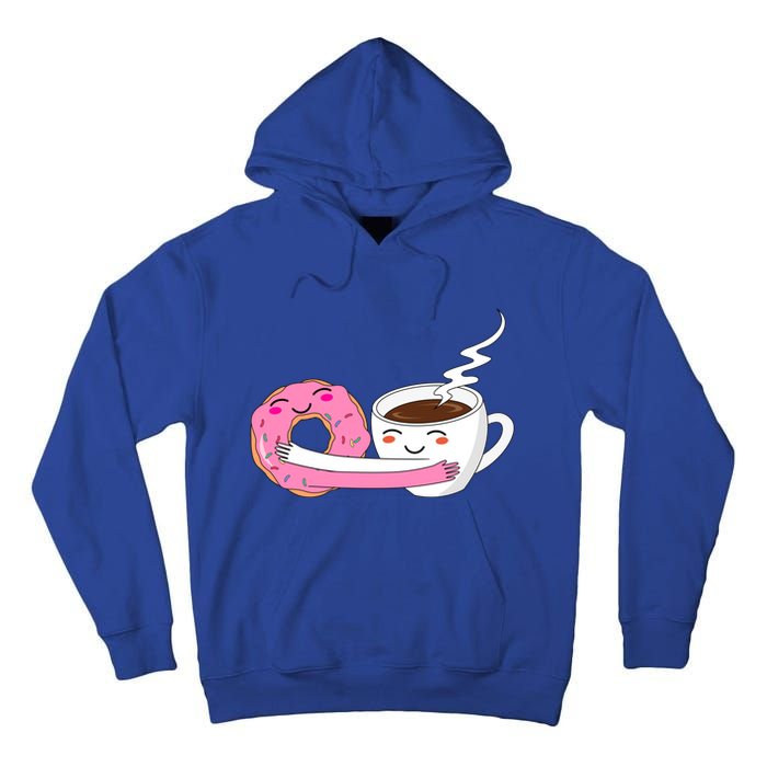 Super Cute Coffee And Donut Valentines Day Gift Tall Hoodie