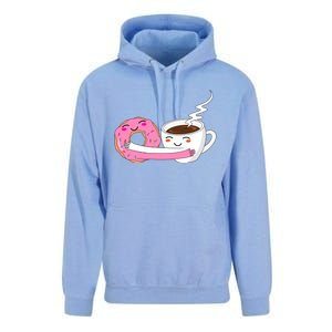 Super Cute Coffee And Donut Valentines Day Gift Unisex Surf Hoodie