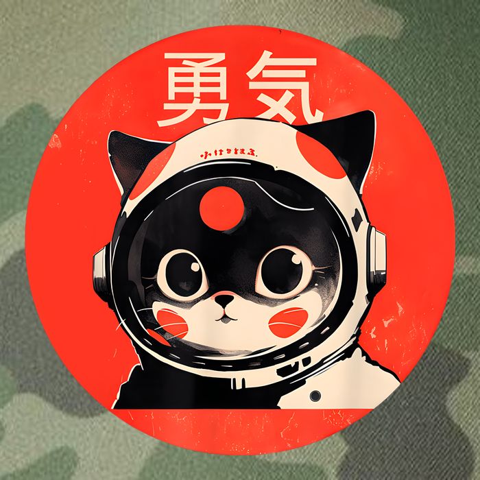 Space Cat Courage Japanese Retro Kawaii Cute Astronaut Cat Legacy Tie Dye Trucker Hat