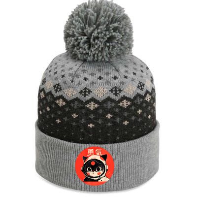 Space Cat Courage Japanese Retro Kawaii Cute Astronaut Cat The Baniff Cuffed Pom Beanie