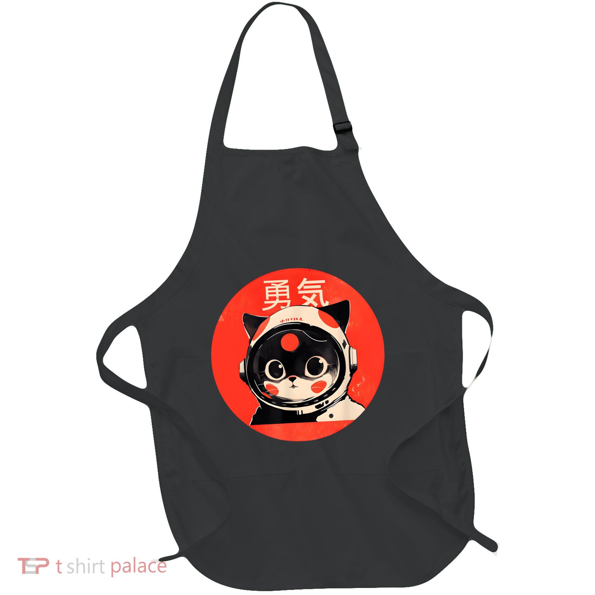 Space Cat Courage Japanese Retro Kawaii Cute Astronaut Cat Apron