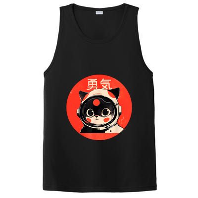 Space Cat Courage Japanese Retro Kawaii Cute Astronaut Cat PosiCharge Competitor Tank