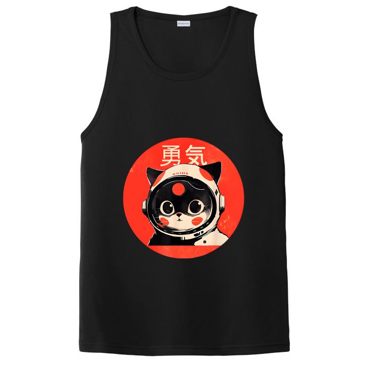 Space Cat Courage Japanese Retro Kawaii Cute Astronaut Cat PosiCharge Competitor Tank