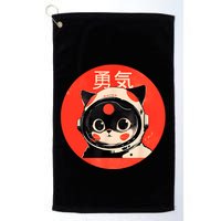 Space Cat Courage Japanese Retro Kawaii Cute Astronaut Cat Golf Towel
