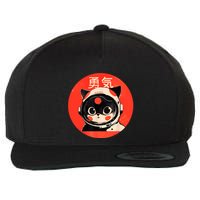 Space Cat Courage Japanese Retro Kawaii Cute Astronaut Cat Wool Snapback Cap