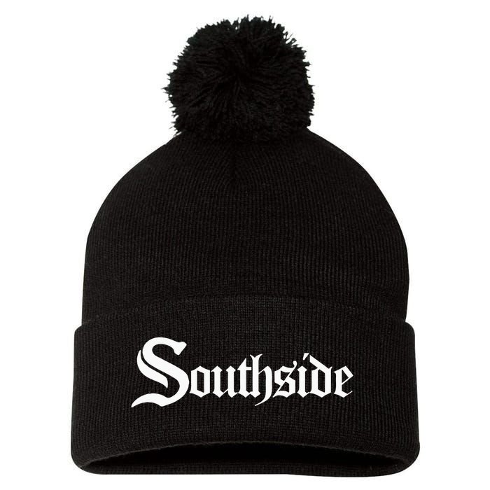 SOUTHSIDE Chi City Chicago Pom Pom 12in Knit Beanie