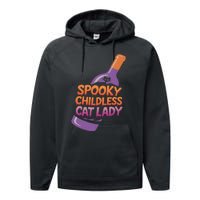 Spooky Childless Cat Lady Funny Halloween Kamala Harris Performance Fleece Hoodie