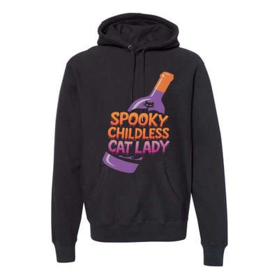 Spooky Childless Cat Lady Funny Halloween Kamala Harris Premium Hoodie