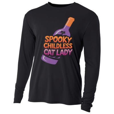 Spooky Childless Cat Lady Funny Halloween Kamala Harris Cooling Performance Long Sleeve Crew