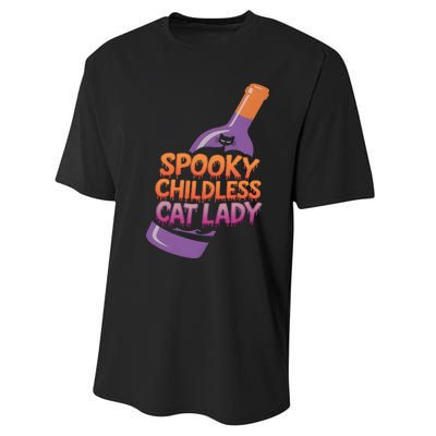 Spooky Childless Cat Lady Funny Halloween Kamala Harris Performance Sprint T-Shirt