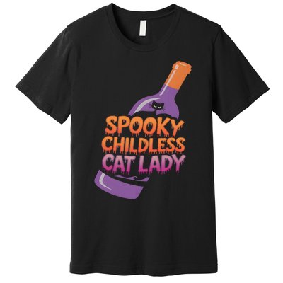 Spooky Childless Cat Lady Funny Halloween Kamala Harris Premium T-Shirt