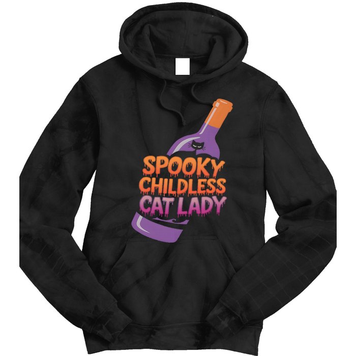 Spooky Childless Cat Lady Funny Halloween Kamala Harris Tie Dye Hoodie