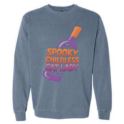 Spooky Childless Cat Lady Funny Halloween Kamala Harris Garment-Dyed Sweatshirt