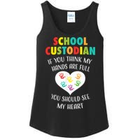 School Custodian Cute Heart Quote Janitor Appreciation Gift Ladies Essential Tank