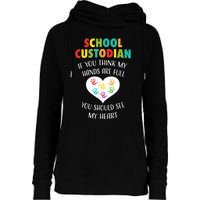 School Custodian Cute Heart Quote Janitor Appreciation Gift Womens Funnel Neck Pullover Hood