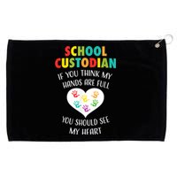 School Custodian Cute Heart Quote Janitor Appreciation Gift Grommeted Golf Towel