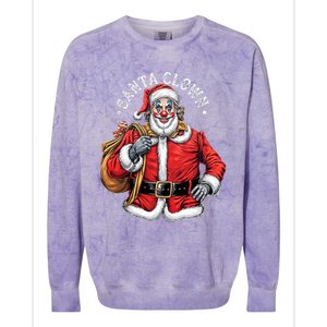 Santa Clown Christmas Santa Claus Xmas Holiday Party Colorblast Crewneck Sweatshirt