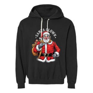 Santa Clown Christmas Santa Claus Xmas Holiday Party Garment-Dyed Fleece Hoodie