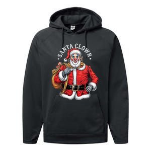 Santa Clown Christmas Santa Claus Xmas Holiday Party Performance Fleece Hoodie