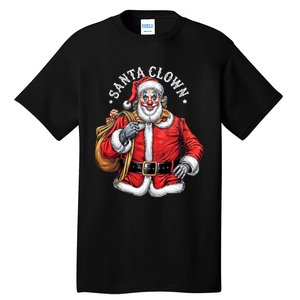 Santa Clown Christmas Santa Claus Xmas Holiday Party Tall T-Shirt