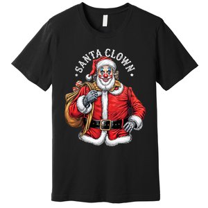 Santa Clown Christmas Santa Claus Xmas Holiday Party Premium T-Shirt