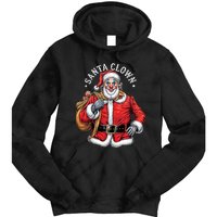 Santa Clown Christmas Santa Claus Xmas Holiday Party Tie Dye Hoodie