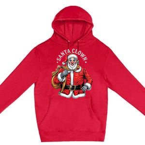 Santa Clown Christmas Santa Claus Xmas Holiday Party Premium Pullover Hoodie