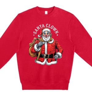 Santa Clown Christmas Santa Claus Xmas Holiday Party Premium Crewneck Sweatshirt