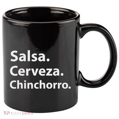 Salsa Cerveza Chinchorro Boricua Puerto Rico 11oz C Handle Ceramic Mug