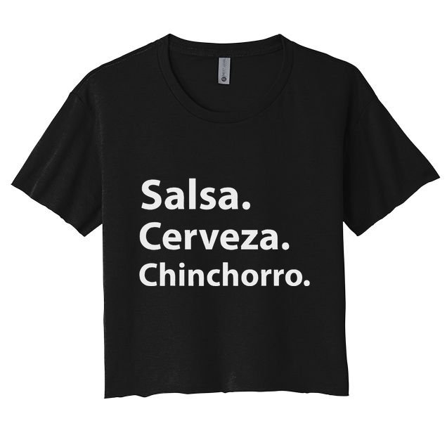 Salsa Cerveza Chinchorro Boricua Puerto Rico Crop Top