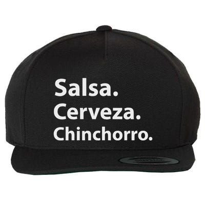 Salsa Cerveza Chinchorro Boricua Puerto Rico Wool Snapback Cap
