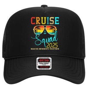 Squad Crew Cruise 2025 Summer Vacation Matching Family Group High Crown Mesh Back Trucker Hat