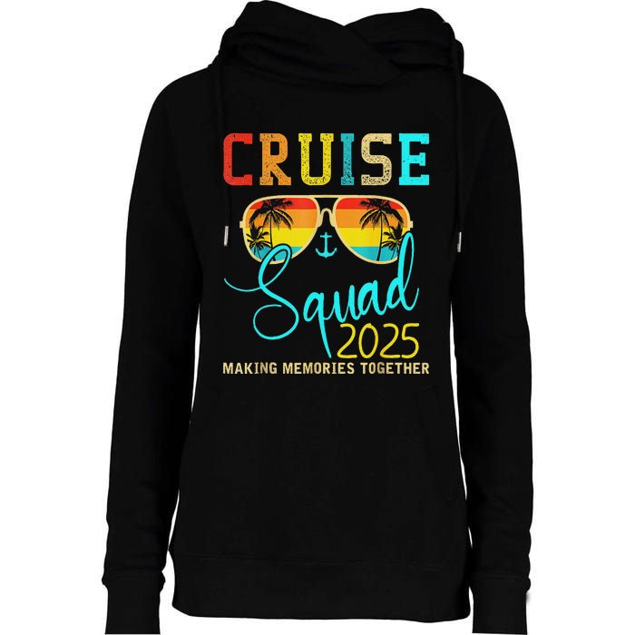 Squad Crew Cruise 2025 Summer Vacation Matching Family Group Womens Funnel Neck Pullover Hood