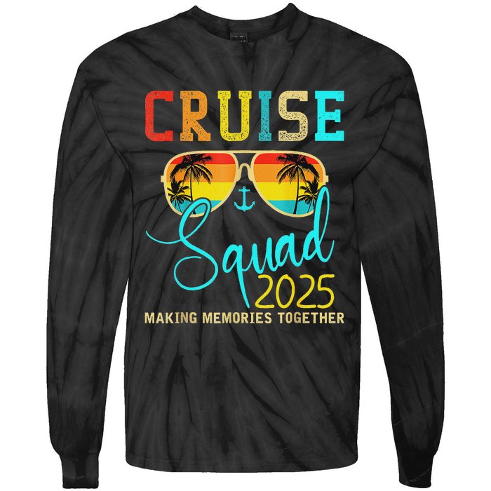 Squad Crew Cruise 2025 Summer Vacation Matching Family Group Tie-Dye Long Sleeve Shirt