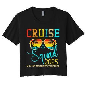 Squad Crew Cruise 2025 Summer Vacation Matching Family Group Women's Crop Top Tee