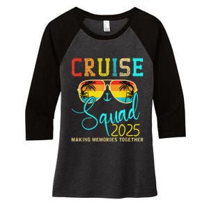 Squad Crew Cruise 2025 Summer Vacation Matching Family Group Women's Tri-Blend 3/4-Sleeve Raglan Shirt