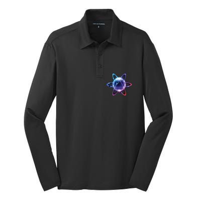 Science Chemistry Chemist Atom Shirts Physics Silk Touch Performance Long Sleeve Polo