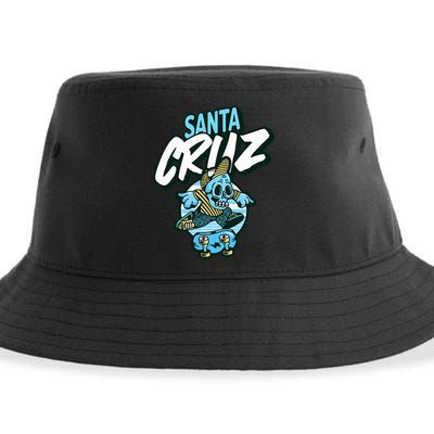 Santa Cruz California Vintage Skeleton Sustainable Bucket Hat