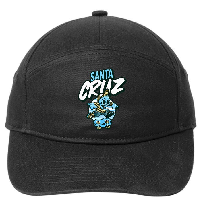 Santa Cruz California Vintage Skeleton 7-Panel Snapback Hat