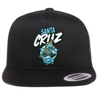 Santa Cruz California Vintage Skeleton Flat Bill Trucker Hat