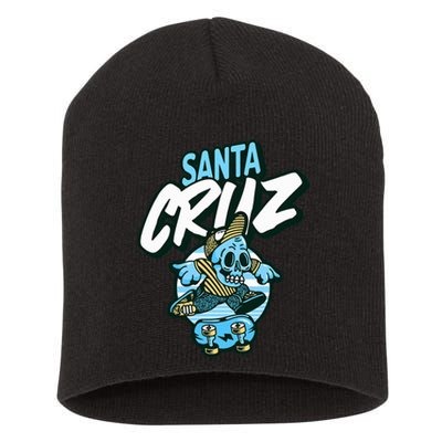 Santa Cruz California Vintage Skeleton Short Acrylic Beanie