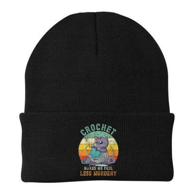 Sunset Crochet Cat Mom Makes Me Feel Less Murdery Crocheters Knit Cap Winter Beanie