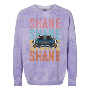 Shane Custom Car Racing Hobbyist Gift Colorblast Crewneck Sweatshirt