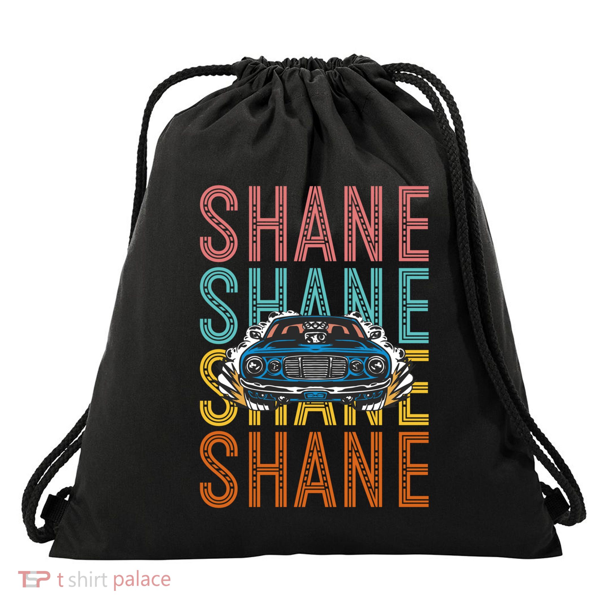 Shane Custom Car Racing Hobbyist Gift Drawstring Bag