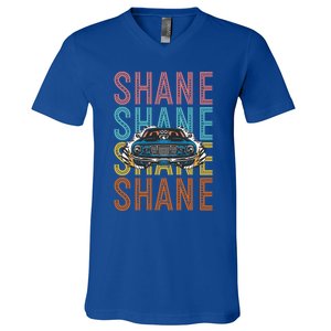 Shane Custom Car Racing Hobbyist Gift V-Neck T-Shirt