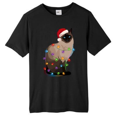 Siamese Cat Christmas Lights Xmas Cat Lover Gift Tall Fusion ChromaSoft Performance T-Shirt