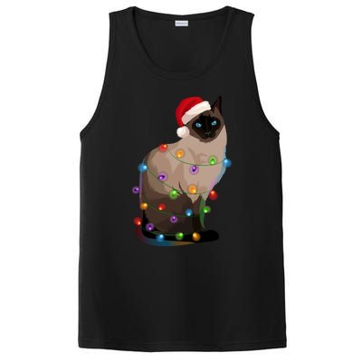 Siamese Cat Christmas Lights Xmas Cat Lover Gift PosiCharge Competitor Tank